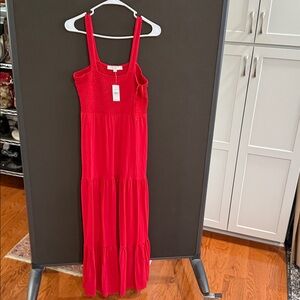 Ann Taylor Red Maxi Dress size small